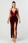 REINA SEQUIN CORSET DRAPED MAXI DRESS