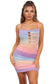 PASTELLA RAINBOW BODYCON MINI DRESS